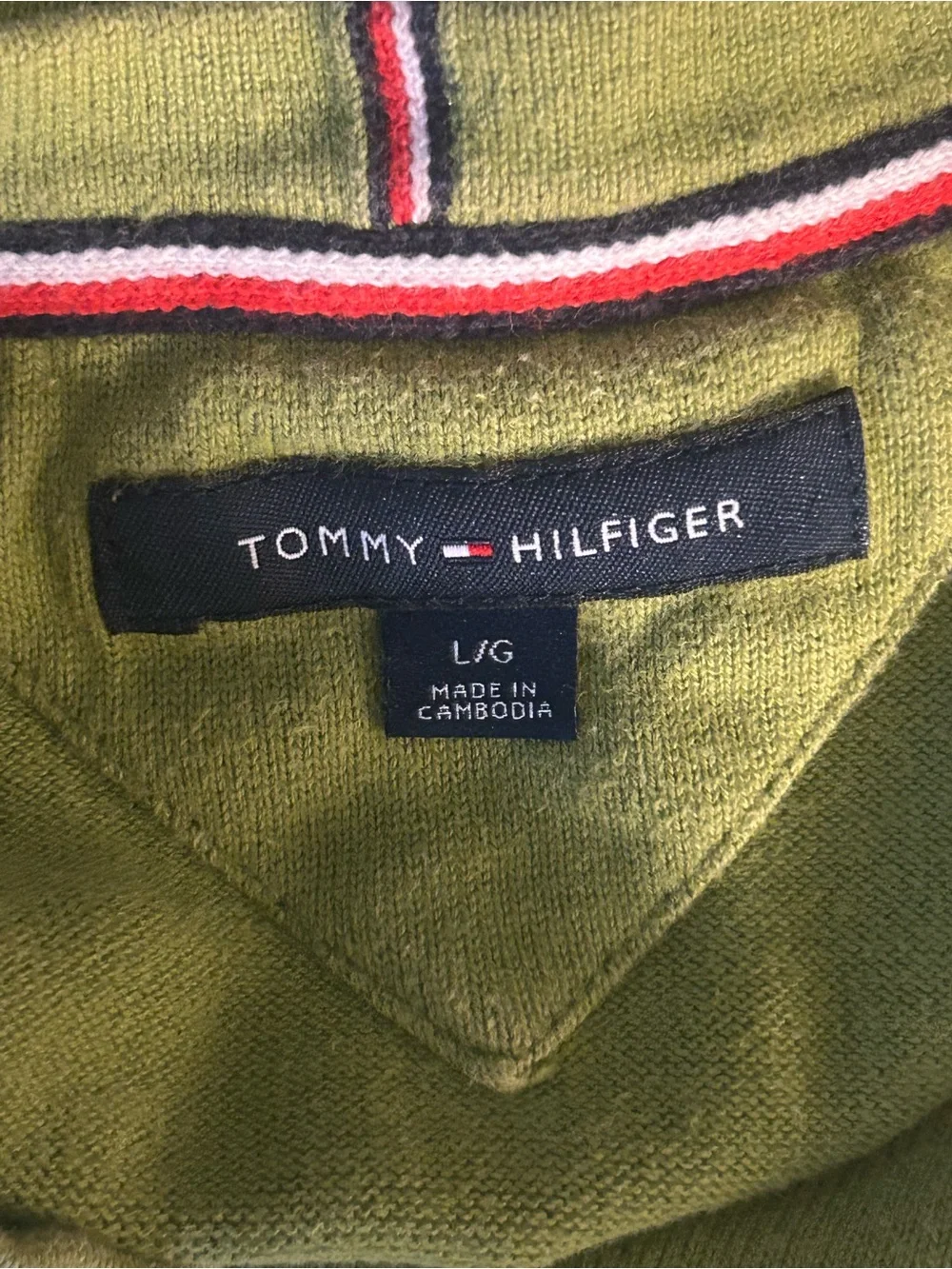 Tommy Hilfiger Men's Lime Green Crewneck Sweater